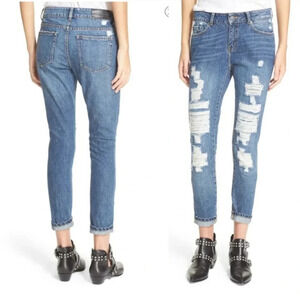 The Kooples Willy Heavy Destroy Jeans Blue Size 25